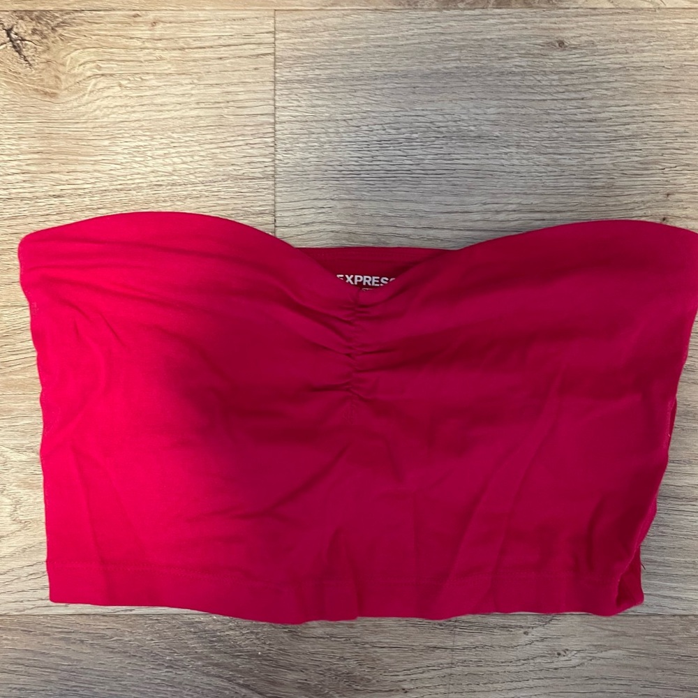 Express Pink Sleeveless Bustier Crop Top